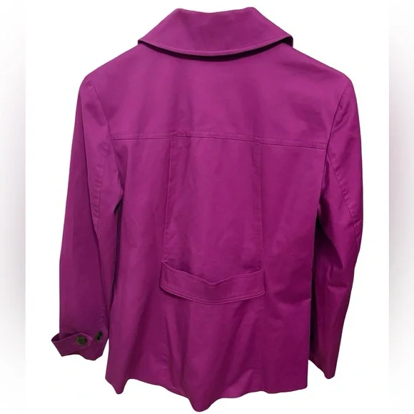 ⏰ Charter Club Vibrant Magenta Button-Front Trench Jacket - Picture 3 of 5
